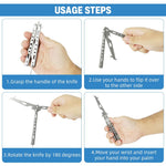 HASTHIP® Butterfly Knives Trainer, with O-Ring Latch for Beginner, Balisong Trainer with Unsharpened Blade for Practicing Flipping Tricks, Stainless Steel Tool with Bottle Opener Knives Trainer Tool