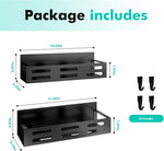 HASTHIP Spice Rack for Refrigerator featuring Dual Size Magnetic Racks 10.66 and 11.4 in | Black Storage Shelves for Kitchen and Bathroom
