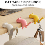 HASTHIP Desk Bag Hooks for Home and Office with Self Adhesive Design | 4 Pcs Cartoon Kitty Hangers