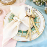 HASTHIP Faux Pearl Napkin Rings for Weddings and Festive Tables | Set of 6 Golden Holders