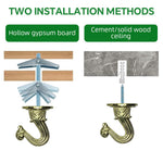 HASTHIP Ceiling Mounting Hooks for Hanging Planters featuring Retro Embossing Zinc Alloy Pack of 2