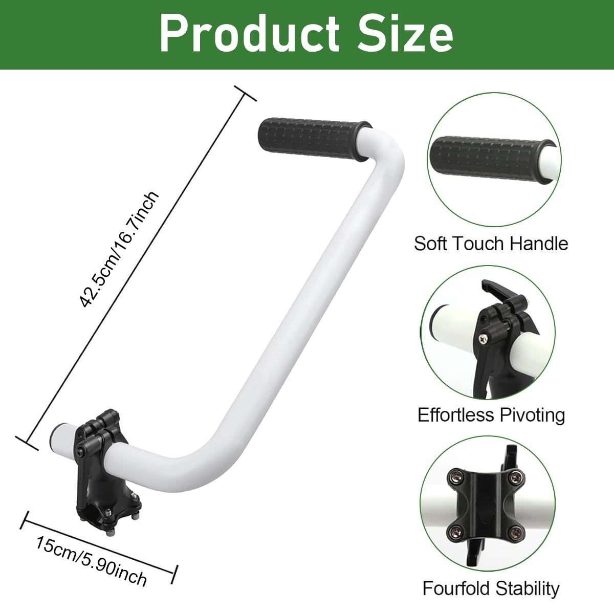 HASTHIP® Weeder's Handle for Modification, Labor Saving Lifting Handle for Weeder 16.53 inches Universal Weeder's Handle, Improves Control, Reduces Handle Strain