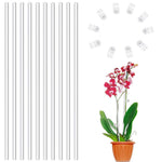 HASTHIP Plant Support Sticks for Pots and Planters with 10 Claw Clips 15.75 in Clear Acrylic | Upright Growth