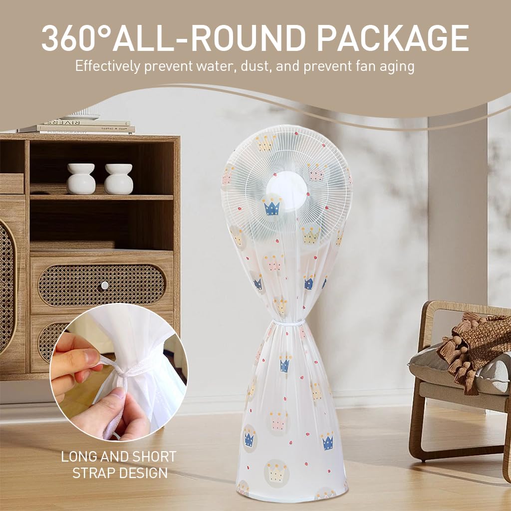 HASTHIP Floor Fan Dust Cover for Full 57 in Protection with PEVA Waterproof Material | Universal Fit and Easy Clean Design