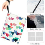 HASTHIP Instant Photo Album for Instax & Game Cards with 200 Slots and Zipper Strap | Heart Pattern PU Cover