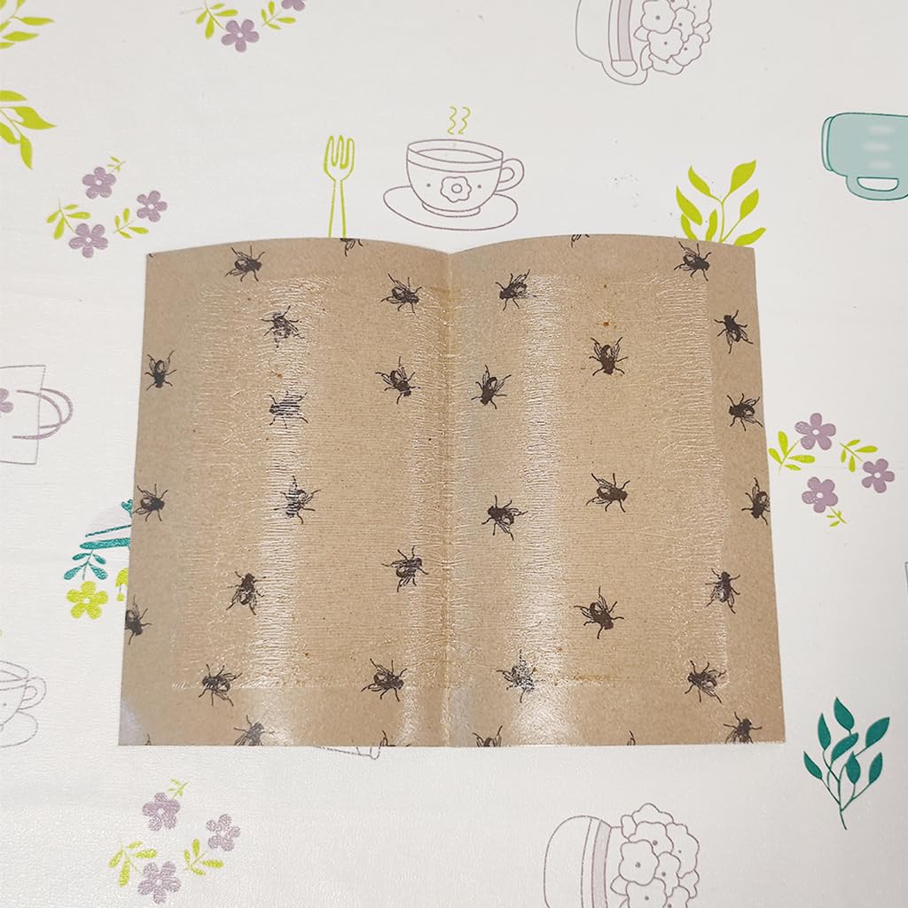 HASTHIP® 20Pcs Fly Traps Sticky Paper Kitchen Fly Traps Sticky Paper Double Side Strong Adhesive Fly Traps Non-chemical Child Safe Pest Sticky Traps Paper for Kitchen, Room, Plants, 18.5x12.5cm