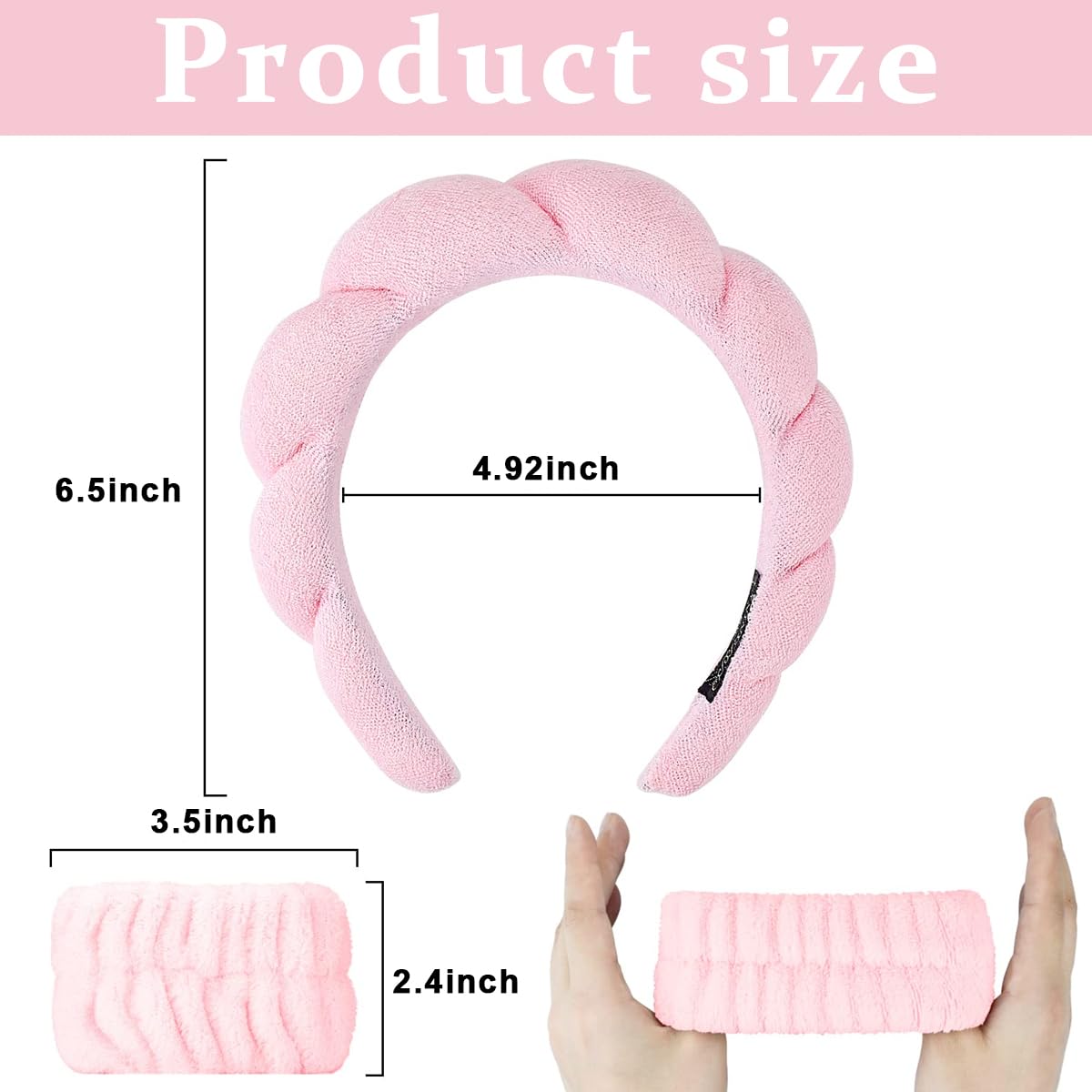 HASTHIP Spa Headband and Wristband Set