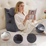 HASTHIP Backrest Pillow for Reading and Relaxing with Adjustable Cylindrical Support 45x45x20cm | Soft Cushion for Bed or Sofa