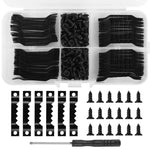 HASTHIP Picture Hanging Kit for Wall Décor with 100 Sawtooth Hangers & 200 Screws | Metal Frame Mounting Set