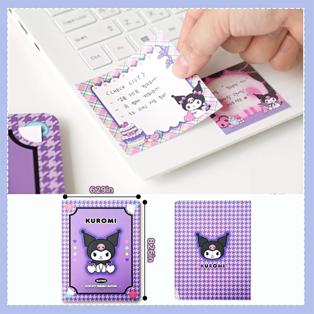 HASTHIP Sticky Notes 330 pcs for Scrapbooking and School with 11 Kuromi Styles | Cute Gift