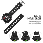 HASTHIP® Silicone Watch Strap Fashion Black Watch Band for Forerunner 645/245 Universal 20mm Width Watch Straps Adjustable Wristband Watch Bands for Galaxy Watch 5/5 Pro Galaxy Watch 4 Vivoactive 3