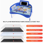 HASTHIP Kids Travel Tray for Car featuring Waterproof Oxford Cloth and Phone Holder | Portable Organizer for Road Trips