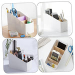HASTHIP® Remote Control Storage Box Multi Remote Organizer Caddy with 5 Compartments,PU Leather TV Holder,Desk Organizer Tray for Controller Media Player Office Home Nightstand and Accessories