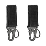 HASTHIP® Mosquetón Multiusos para Exteriores, 2 Piezas Herramienta Portátil de Acero Resistente con Cierre Rápido, Gancho Colgante para Cinturón, Mochila, Camping y Senderismo, Negro