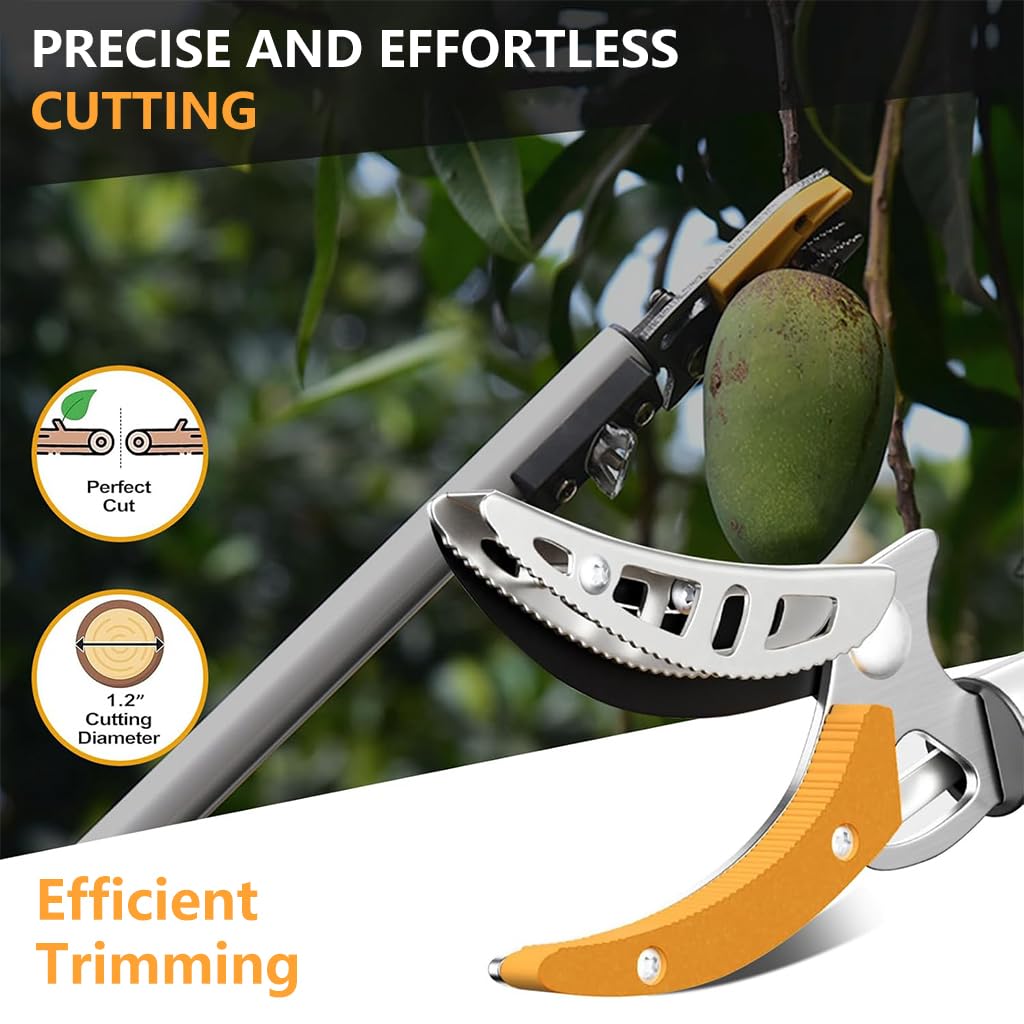 HASTHIP Extendable Tree Pruner for High Branch Cutting with 5.9–9.8 ft Telescopic Pole and SK5 Steel Blade | Ideal for Fruit Trees and Garden Trimming