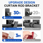 HASTHIP Curtain Rod Brackets for Wall Drapery | 4Pcs Metal Self Adhesive Holders