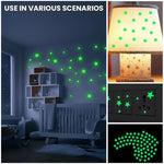 HASTHIP Glow in The Dark Wall Stickers for Kids Room with 520 pcs Solar System Set | Self Adhesive Fluorescent Green Decoration