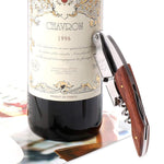 Waiters Corkscrew Wine Bottle Opener Professional Stainless Steel Wood Handle Foil Cutter