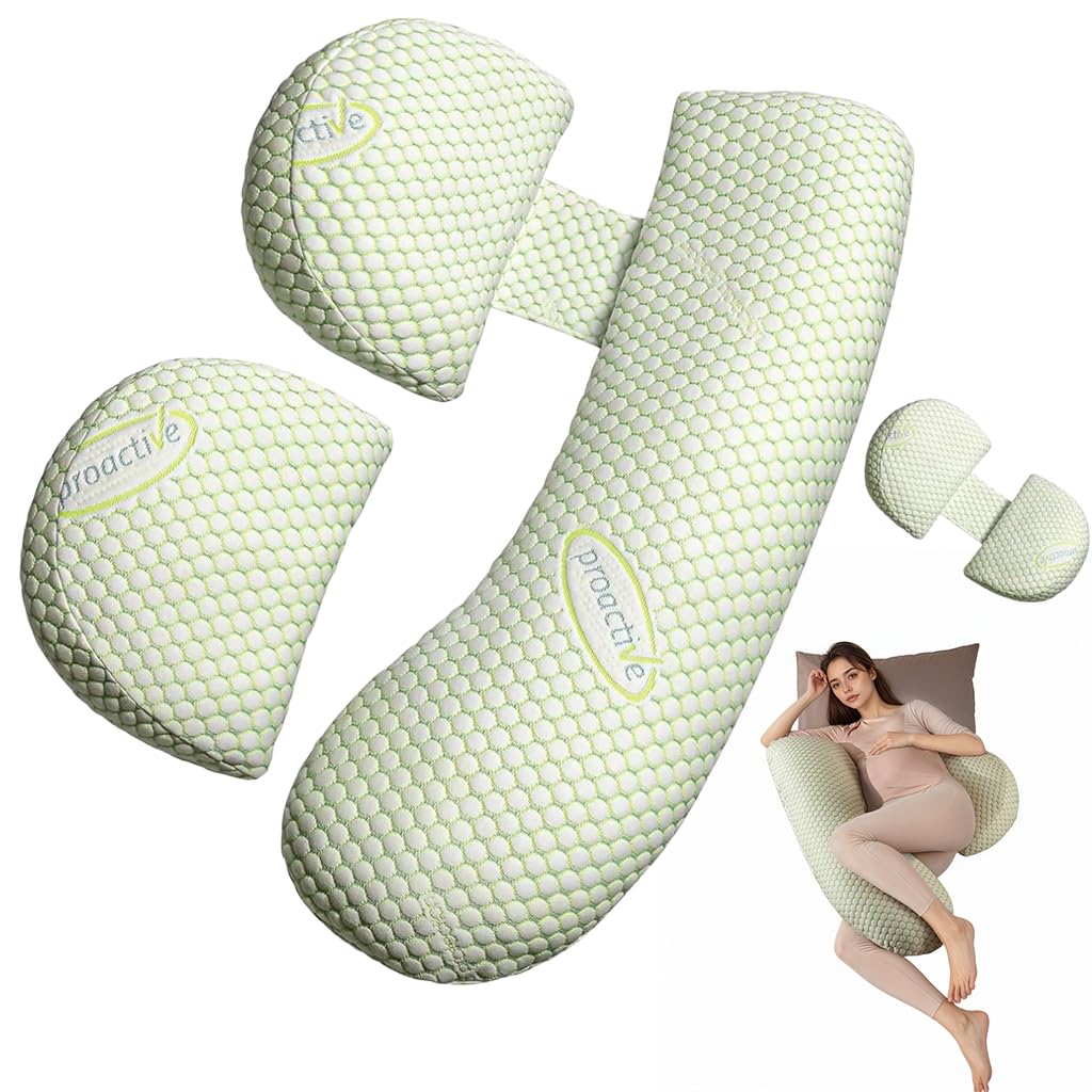 HASTHIP Pregnancy Pillow for Full Body Comfort with 2 Wedge Lumbar Pillows and Soft Washable Cover