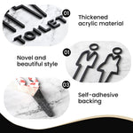 HASTHIP® Acrylic Adhesive Backed Men's and Women's Bathroom Sign, Bathroom Door Signs, Restroom Signs for Business,Bathroom Signage (Golden)-Black