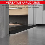 HASTHIP Silicone Water Stopper for Bathroom and Shower | 39in Self-Adhesive Black Barrier 3 pcs
