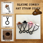 HASTHIP Silicone Cowboy Hat Straw Covers for Stanley Cup 30 40 oz featuring Cute Cap Design