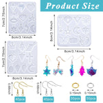 HASTHIP® Resin Jewelry Molds, Variety Shapes Jewelry Casting Molds with Hole, Silicone Resin Earring Mold for Epoxy Resin Molds for Earrings Pendant Keychain Jewelry Making DIY Craft Supplies