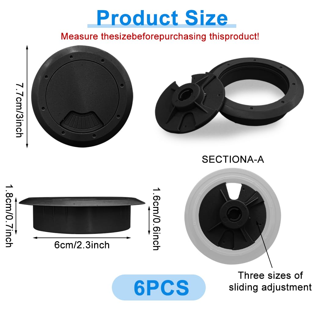 HASTHIP® 2.36in Desk Grommets 4-Pack
