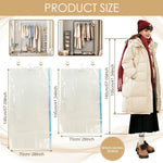 HASTHIP Hanging Vacuum Storage Bags for Clothes with Double Seal Zippers and Hooks | 4Pcs 41 and 57 in Dustproof Closet Bags