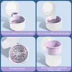 HASTHIP Denture Case for Travel with Double Layer Strainer Basket 8.8×9.6×7 cm White | Medical Grade PP Storage Cup