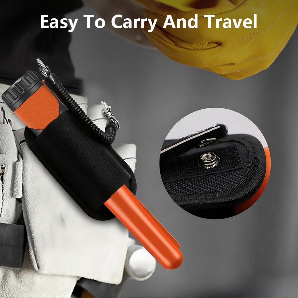 Serplex® Hand Metal Detector High Sensitivity Handheld Metal Detector with LCD Screen and Belt Holster 360° Search Probe Finds Gold Coin Silver Jewelry Waterproof Pinpointer (Battery NOT Included)