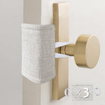 HASTHIP Door Silencer for Nursery and Light Sleepers featuring Elastic Loops 3 Packs 4x3 in | Cotton Linen Quiet Latch Cover