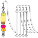 HASTHIP Beaded Bookmark Bars for DIY Craft Making featuring Openable Ring 4Pcs 3in Silver