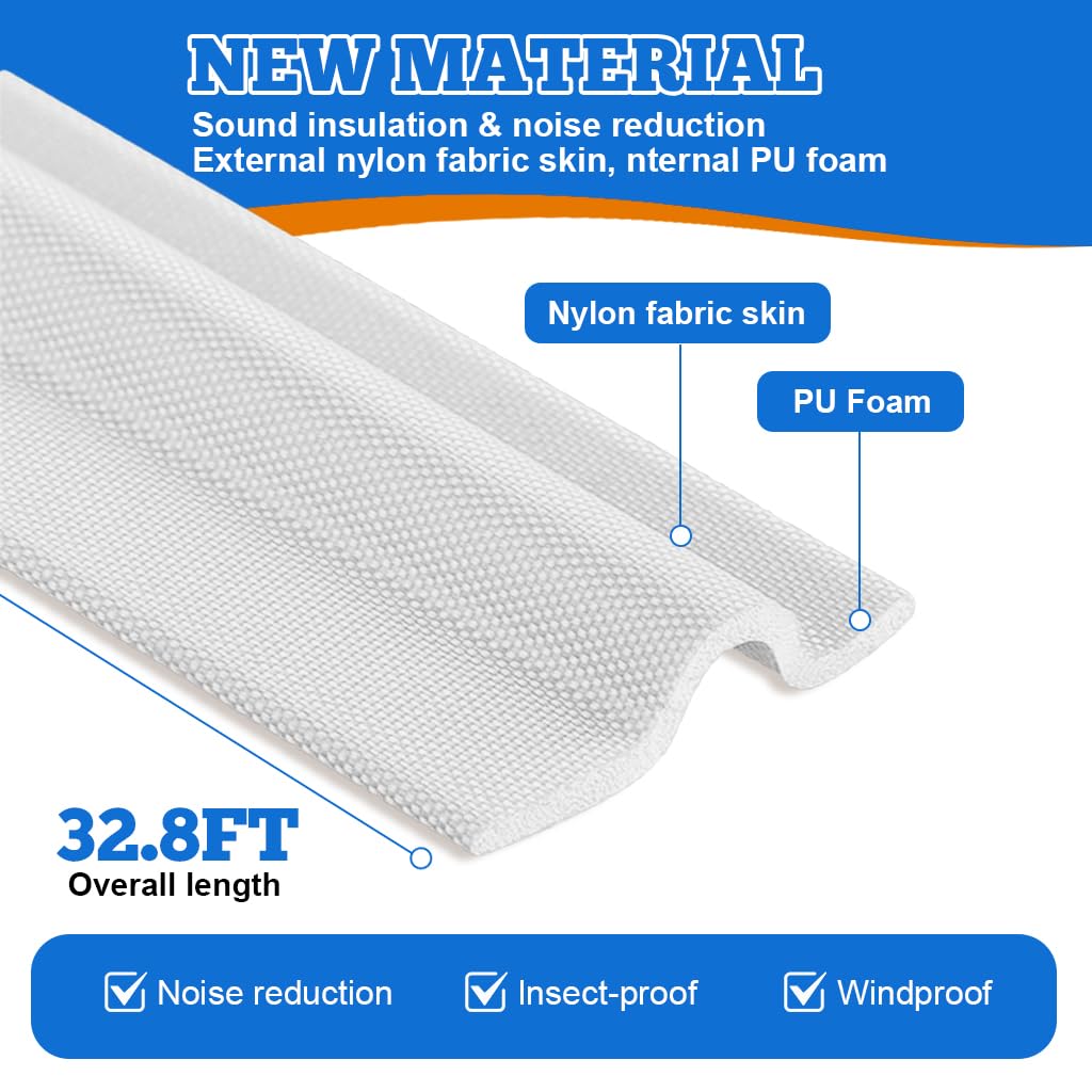 HASTHIP Self Adhesive Soundproof Window Sealing Strips for Doors and Windows 10m PU Foam