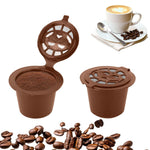 HASTHIP® Reusable Coffee Filter Pods Compatible with Nespresso, 2 Pack Refillable Capsules, 304 Stainless Steel Mesh Lid, Food-Grade Heat Resistant PP, 4g Capacity Universal Espresso Accessories