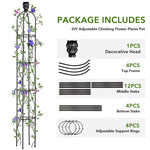 HASTHIP Climbing Trellis for Garden Plants with 145cm Obelisk Structure and Owl Topper | Decorative Support for Flowers and Ivy