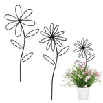 HASTHIP Wire Plant Trellis for Climbing Plants with Flower Design, 2Pcs 14x32cm & 12x32cm