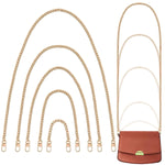 HASTHIP® Correa de Cadena Dorada para Bolsos,Juego de 5 Cadenas Metálicas Planas Reemplazables,Correa Ajustable para Bolsos Cruzados Carteras y Bandoleras Accesorios Bricolaje en 5