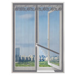 HASTHIP® Zip-up Window Mosquito Screen 90x120cm,No Drill Removable Fine Mesh Mosquito Screen Net with Lace Trim, Ventilated Mosquito Prevention Insect Window Screen