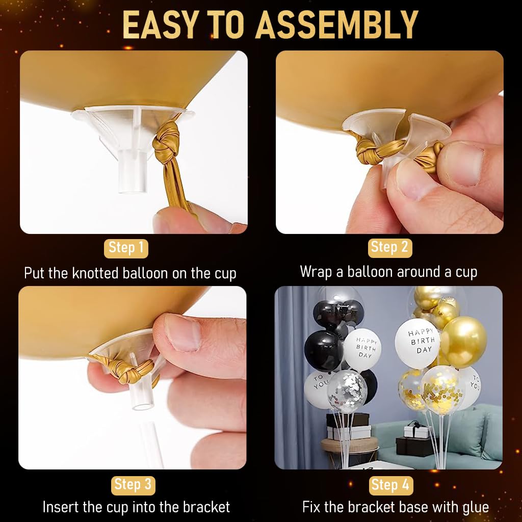 HASTHIP Balloon Stand Holder for Birthday Decorations with 6 Pcs Set | Reusable Tabletop Display