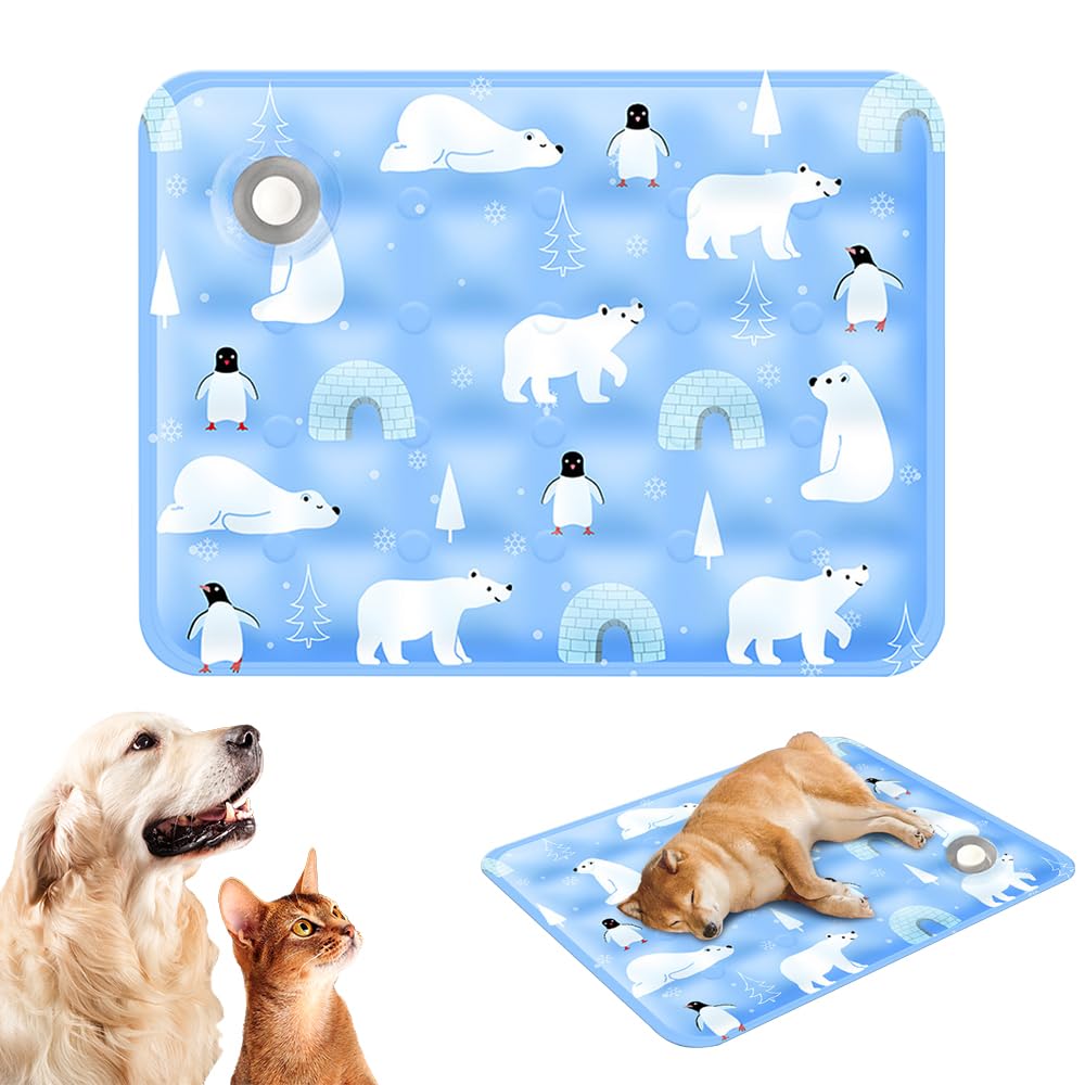 HASTHIP® Summer Pet Cooling Mat for Dogs & Cats, Water Filled Sleeping Pad Anti-Scratch Leaking-Proof Pet Bed Cool Rest Sleeping Mat