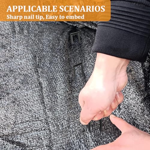 HASTHIP® Plastic Garden Landscape Stakes Staples U-Shaped for Securing Weed Barrier Fabric Ground Tarp 4CMx15CM 200PCS