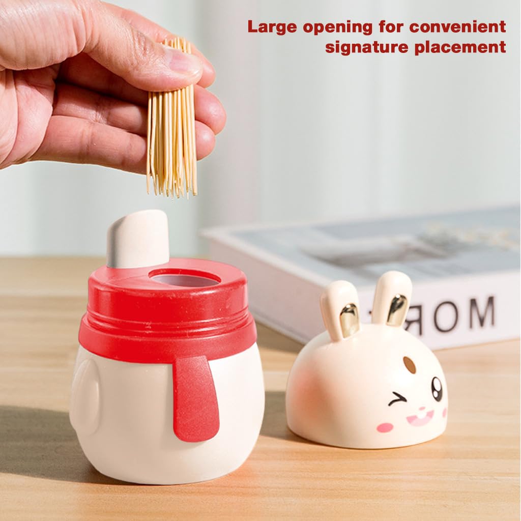 HASTHIP Toothpick Holder for Kitchen and Table featuring One Hand Push Button Dispenser | Pack of 2