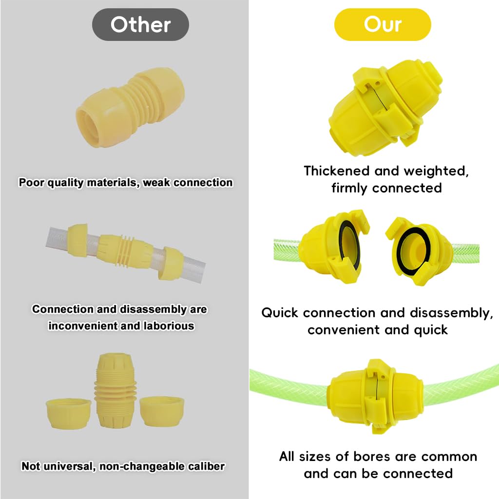 HASTHIP Garden Hose Connectors for 3/4 inch to 1/2 inch Hoses with Watertight Seal | Pack of 2