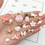 HASTHIP® Palay 31Pcs Diy Jewelry Making Pendent Kit Assorted Lovely Enamel Charms Pendents Gold Plated Diy Charm Necklace Bracelets Pendent Kit For Bracelet Jewelry Making And Crafting, Pink