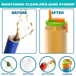 HASTHIP Reusable Soda Can Lids 4 Pack with Silicone Straws and Airtight Spill-Proof Seal | Fits 12oz and 16oz Cans