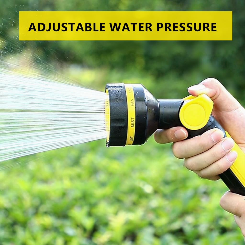 HASTHIP Garden Hose Water Sprayer Kit for Lawn and Car with 15 m Hose & 10 Spray Modes