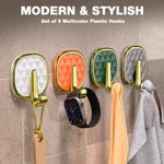 HASTHIP Wall Hooks for Bathroom and Kitchen with Self Adhesive Backing | 4Pcs Acrylic Golden Organizer
