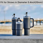 HASTHIP® 6PC Universal Straw Lid Compatible with Stanley Cups, Leakproof Splash-Resistant Silicone Straw Cap with Wide Mouth Spout, Durable BPA-Free for Easy Drinking and Convenient Cleaning