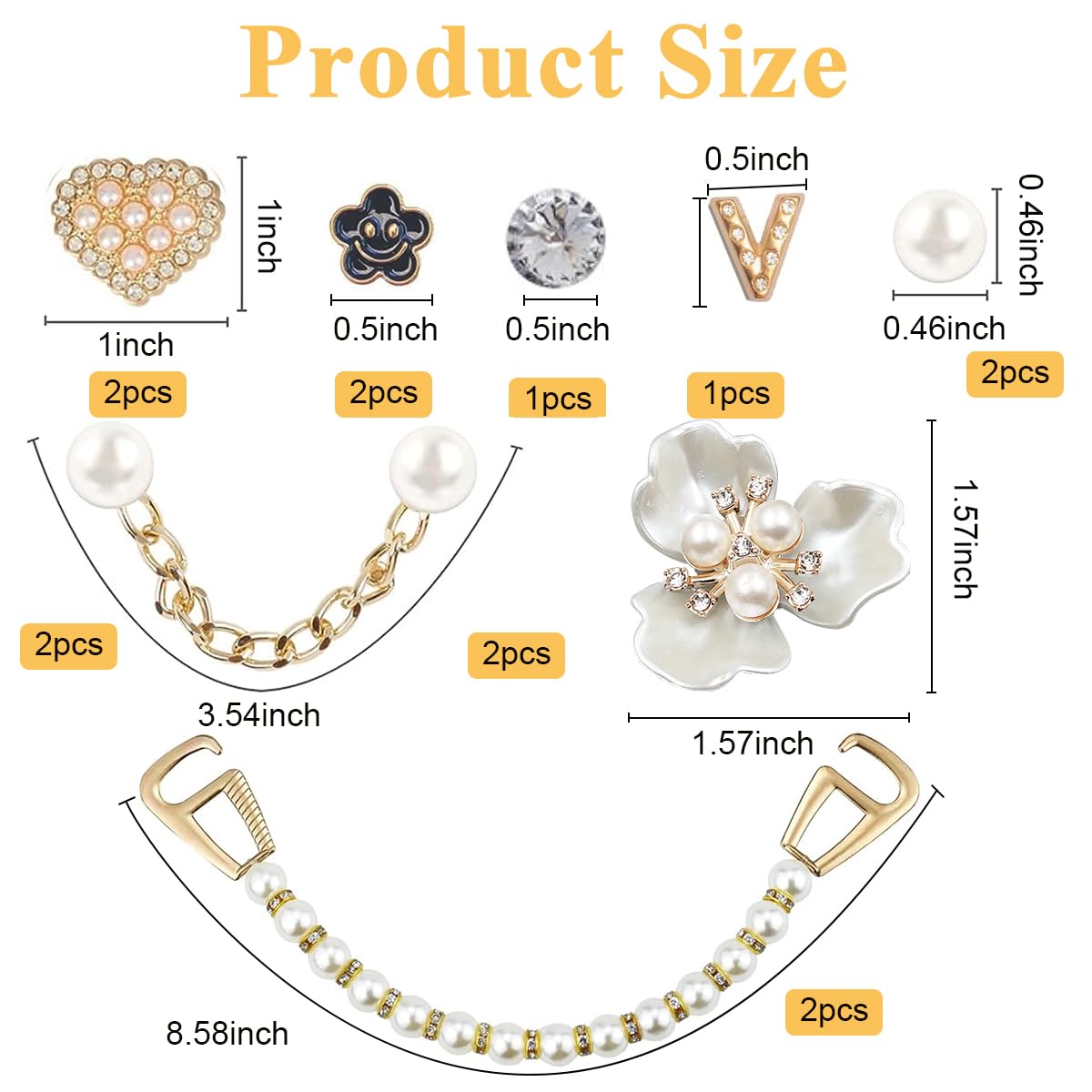 18pcs Girly Jewelry Shoe Charms for Clog Slides Sandals, DIY Flower Pearl Shoe Decoration Charm Accessories for Girls Women, Party Favors Birthday Gifts